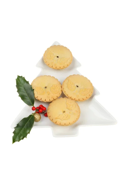 Mince pie on a tree plate — Stock Photo, Image