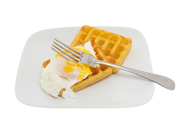 Waffles and egg — Stock Photo, Image