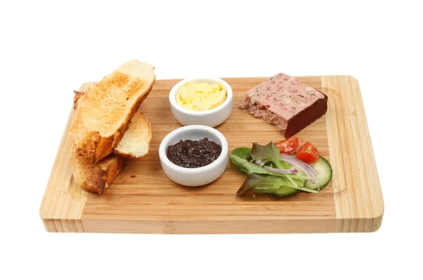 Pate toast and salad — Stock Photo, Image