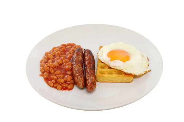 Sausage beans and egg — Stock Photo, Image