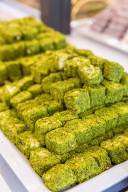 Geleneksel Türk tatlıları. Ramazan bayramı için çeşitli Arap tatlıları veya tatlıları