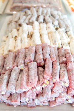 Geleneksel Türk tatlıları. Ramazan bayramı için çeşitli Arap tatlıları veya tatlıları