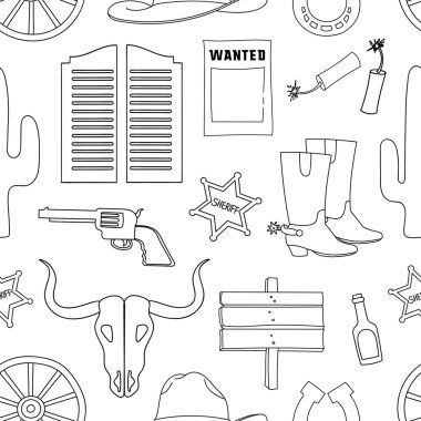 Doodle desen Vahşi Batı