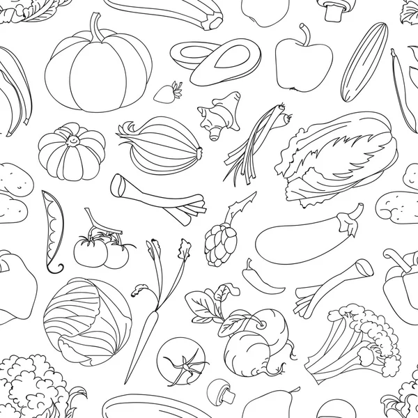 Padrão de doodle de legumes —  Vetores de Stock