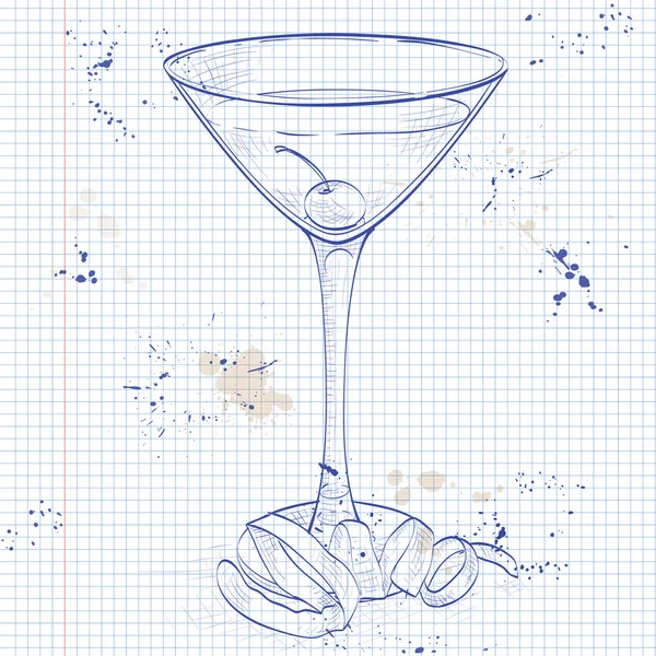 Tuxedo cocktail op een laptop pagina — Stockvector