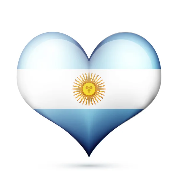 Argentyna serca flaga ikona — Wektor stockowy