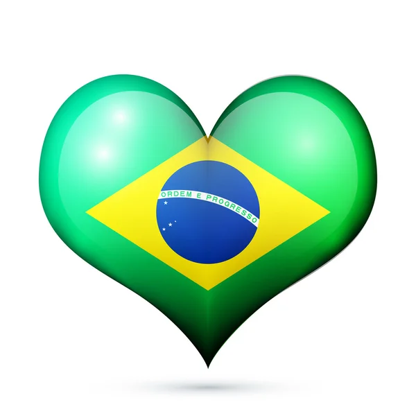 Brazil Heart flag icon — Stock Vector