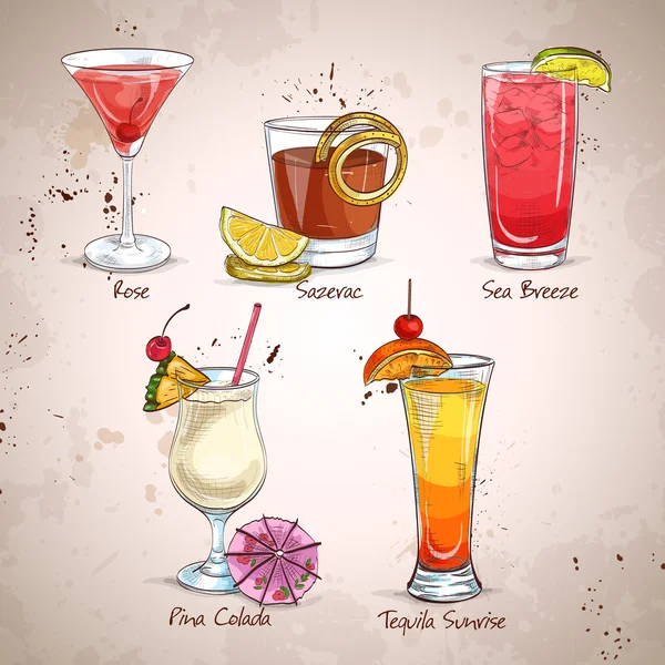 Nuova Era Cocktail Set — Vettoriale Stock
