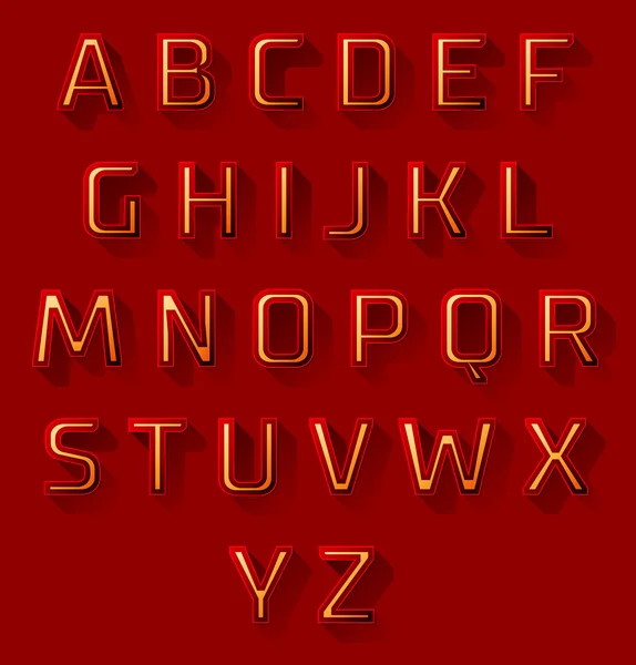 Red font design set — Stock Vector