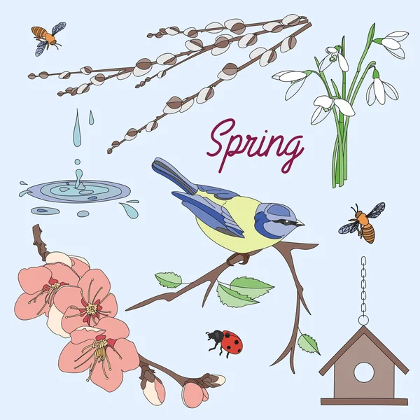 Весна елементами фону — стоковий вектор