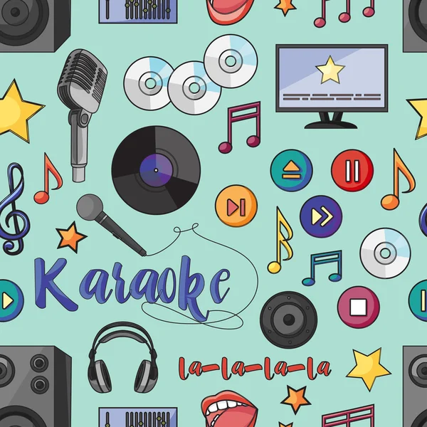 Thema Karaoke-Muster — Stockvektor