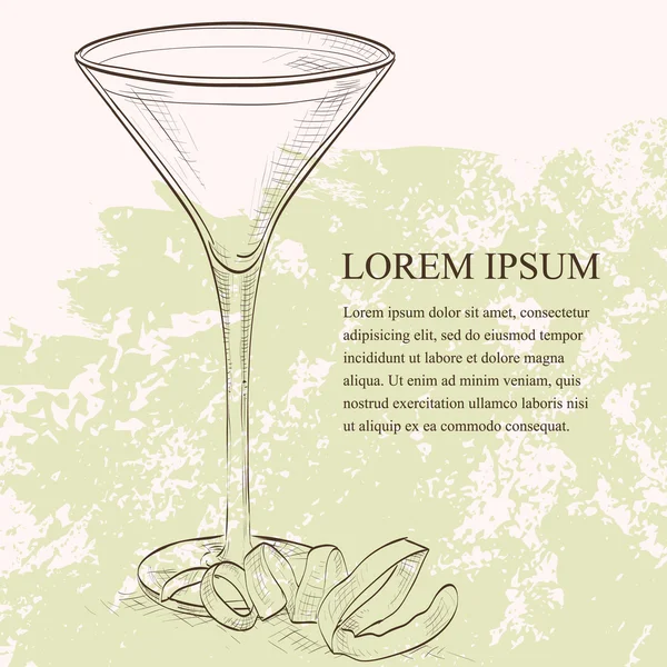 Cocktail Vesper scetch boisson mélangée — Image vectorielle