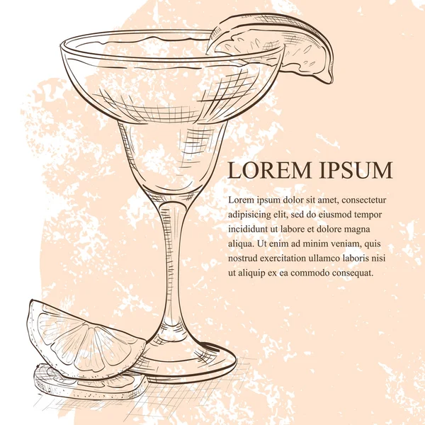 Gele vogel is een cocktail scetch — Stockvector