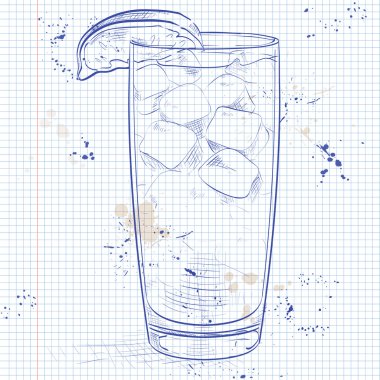 Kokteyl Sea Breeze bir defter sayfası