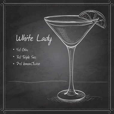 Beyaz Bayan kokteyl kara tahta üzerinde