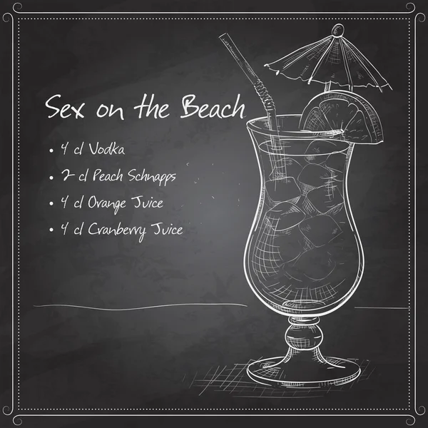 Sex on the Beach mixed drink — Stock Vector