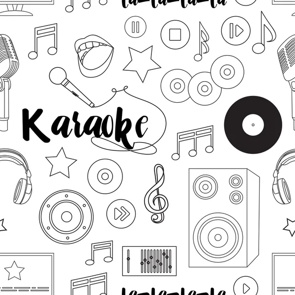 Thema Karaoke-Muster — Stockvektor