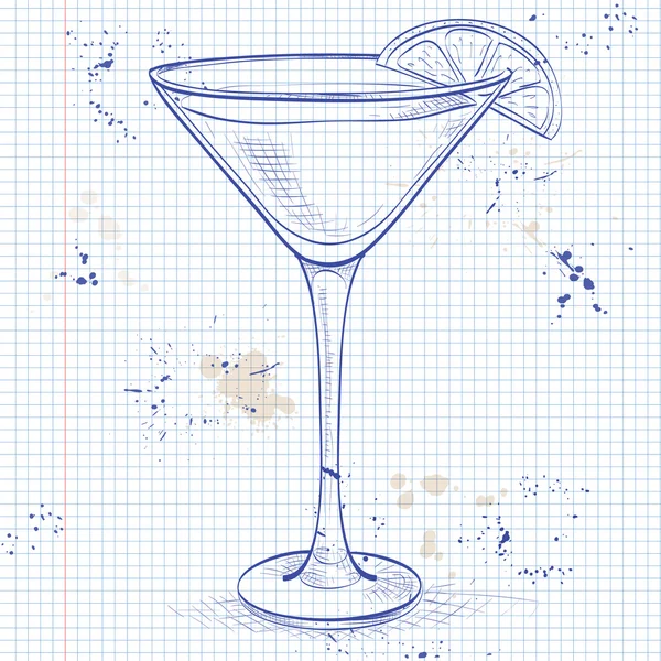 White Lady Cocktail op een laptop pagina — Stockvector