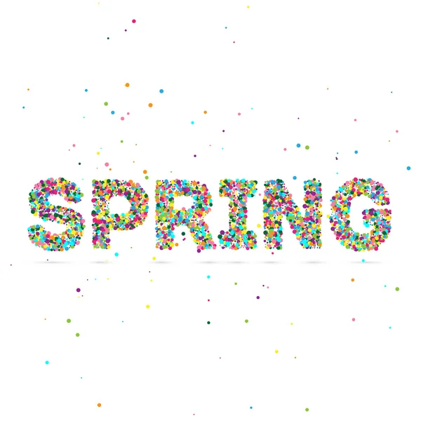 Spring word consisting of colored particles — Stock Vector
