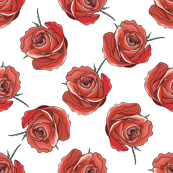 Motif rose rouge — Image vectorielle