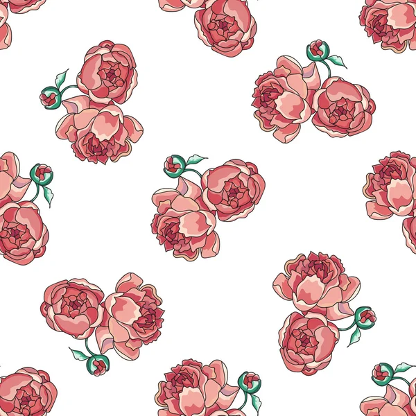 Motif pivoine rose . — Image vectorielle