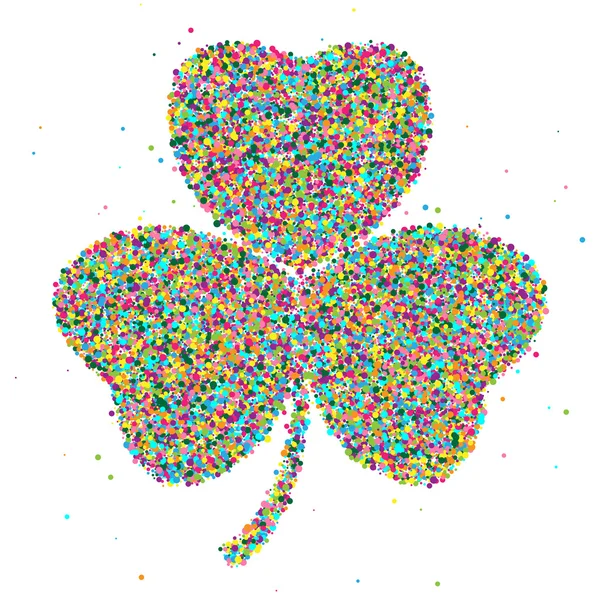 Shamrock constituído por partículas coloridas —  Vetores de Stock