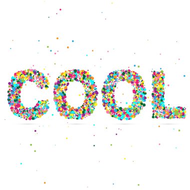 renkli parçacıkların oluşan soğuk kelime