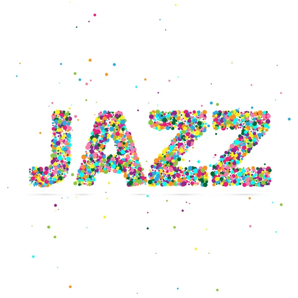 Parola jazz composta da particelle colorate — Vettoriale Stock