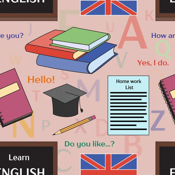 Aprender Inglês conceito padrão — Vetor de Stock