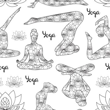 Yoga siluet desen