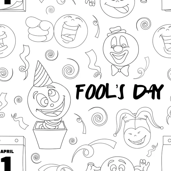 Fools giorno Pattern - 1 Aprile — Vettoriale Stock