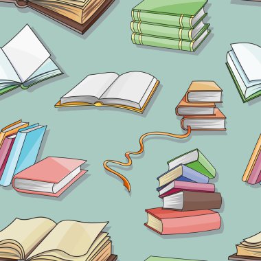 Üzerinde mavi arka plan izole kitap desen