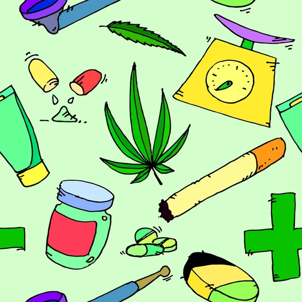 Medicinsk marijuana mönster — Stock vektor