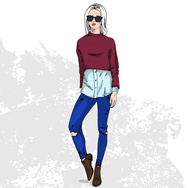 Fashion look kleur — Stockvector