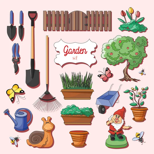 Набор икон для садоводства — стоковый вектор