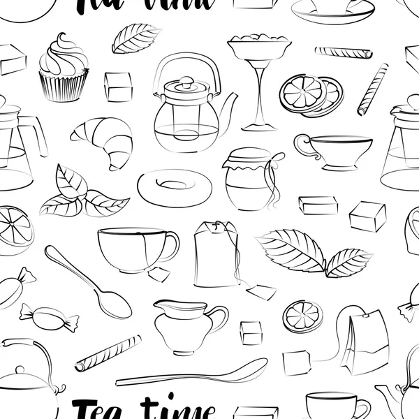 Teezeitmuster — Stockvektor
