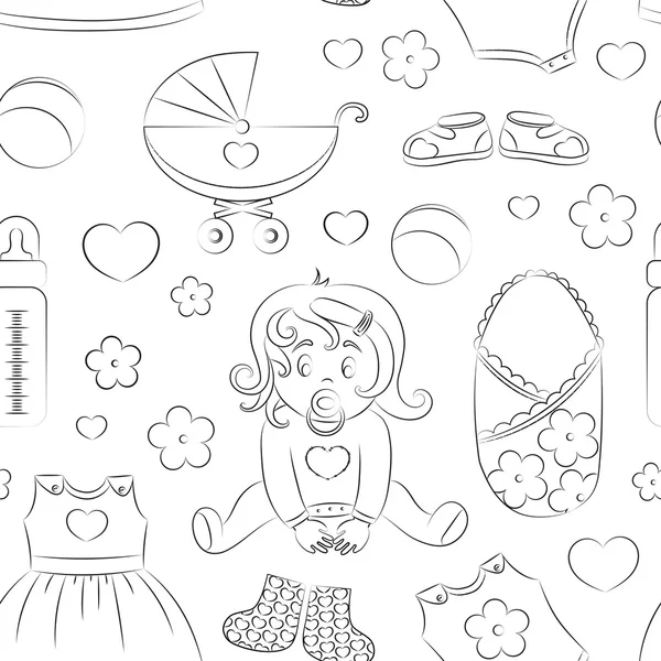 Baby girl design pattern — Stock Vector