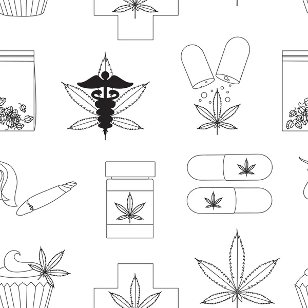 Modèle de marijuana médicale — Image vectorielle