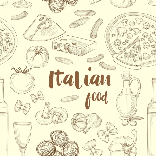Italiensk mat mönster — Stock vektor