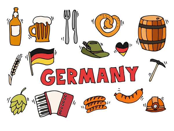 Niemcy podróży zestaw ilustracji wektorowych — Wektor stockowy