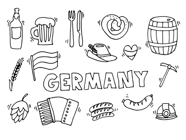 Germany travel set vector illustration — Stock Vector