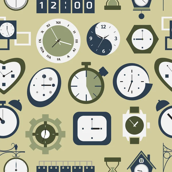 Clocks icons pattern — Stock Vector