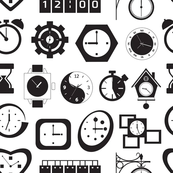 Clocks icons pattern — Stock Vector