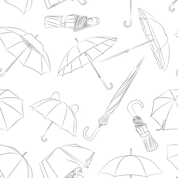 Patrón de paraguas dibujado a mano — Vector de stock