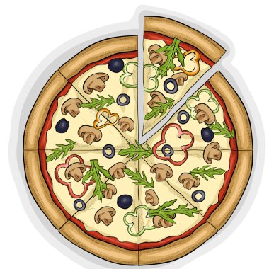 Pizza mantar renk resim ile