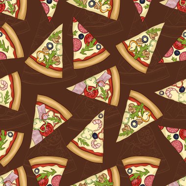 Dört tür pizza ile Seamless Modeli krokisi