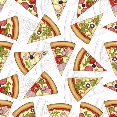 Dört tür pizza ile Seamless Modeli krokisi