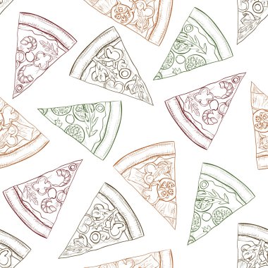 Dört tür pizza ile Seamless Modeli krokisi