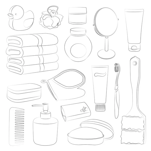 Conjunto de accesorios de baño — Vector de stock