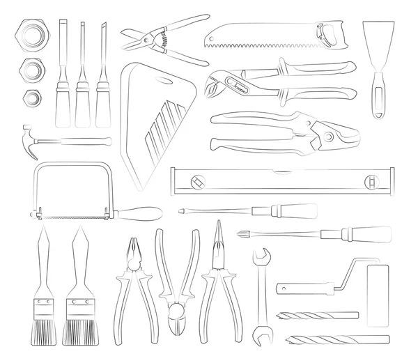 Conjunto de herramientas de construcción — Vector de stock